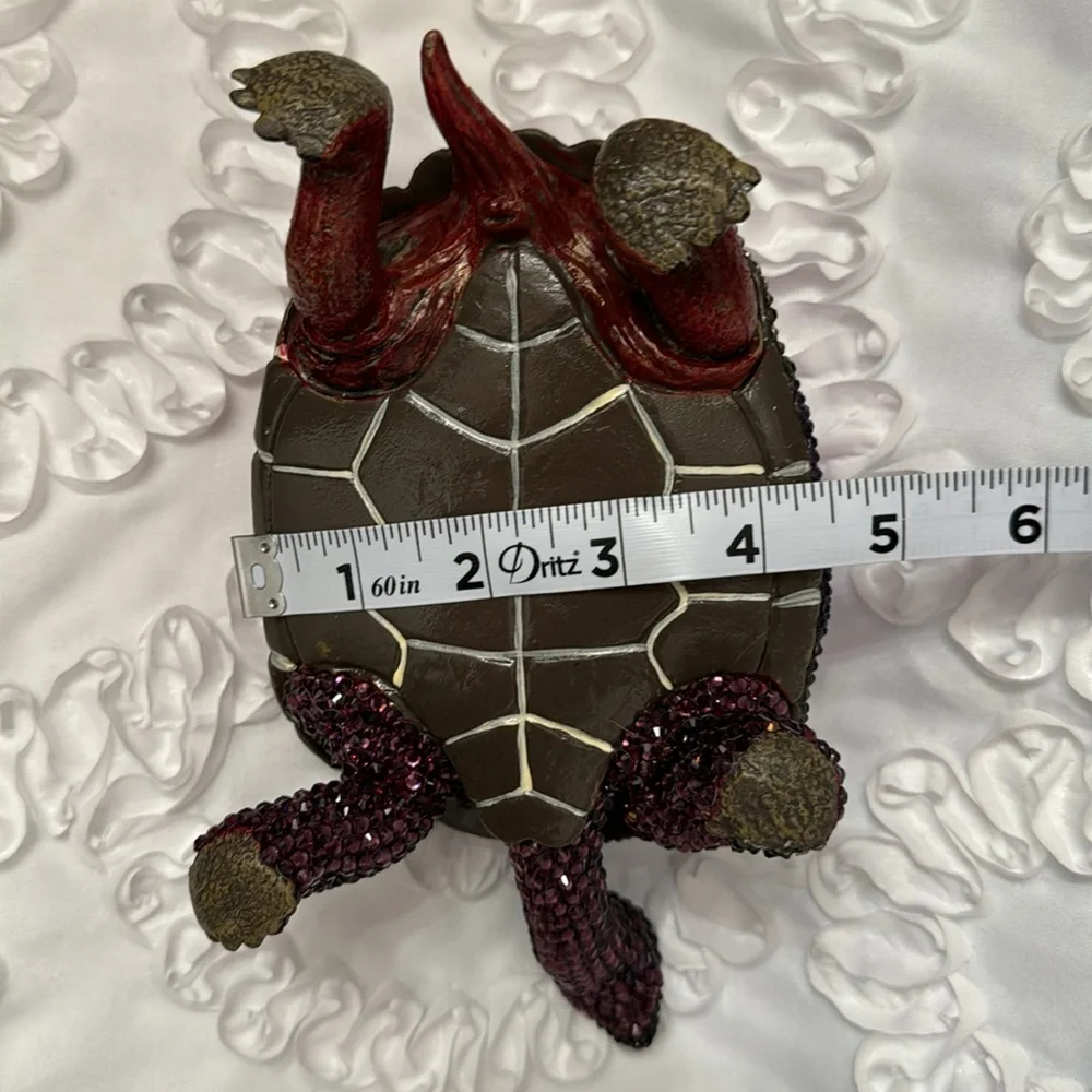 Sparkling Swarovski Crystal Embellished Turtle Pink Purple Handcrafted Unbranded